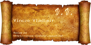 Vincze Vladimir névjegykártya